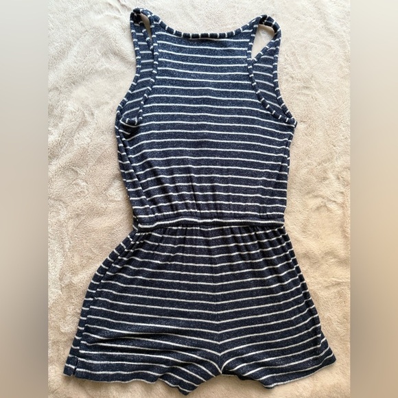 2/$20 ✨Stars Above Striped Romper Navy Blue and White Size S - Picture 5 of 7